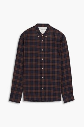 Checked cotton-blend shirt