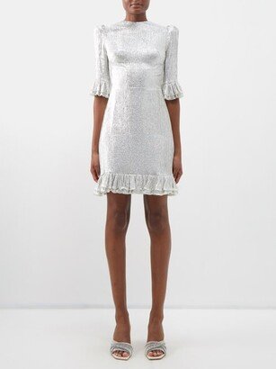 The Mini Falconetti Wool-blend Lamé Mini Dress