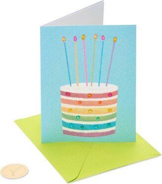 Glittered Rainbow Cake Card - PAPYRUS