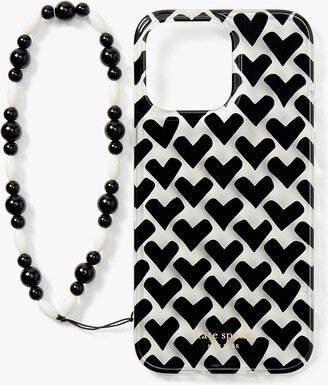 Modernist Hearts Iphone 14 Pro Max Wristlet Case