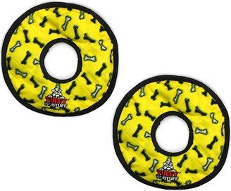 Tuffy No Stuff Ultimate Ring Yellow Bone, 2-Pack Dog Toys