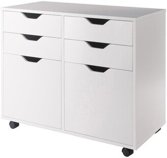 Contemporary Home Living 32 White 2 Section Mobile Storage Cabinet