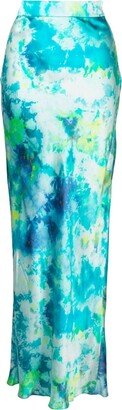 Tie-Dye Silk Maxi Skirt