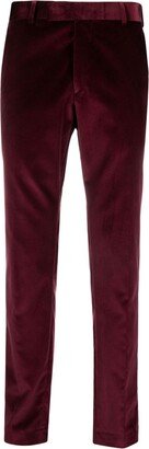 Road velvet-finish tapered trousers