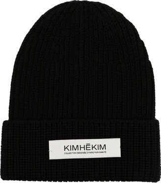 Logo-Patch Ribbed-Knit Beanie