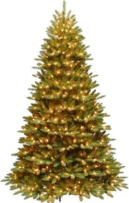 Puleo International 6.5 Foot Prelit Fraser Fir Artificial Pencil Christmas Tree with 500 UL Listed Clear Lights, 1775 Branch Tips & Metal Stand, Green