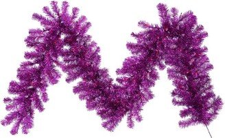 9' Purple Artificial Christmas Garland, Purple Dura-lit Incandescent Mini Lights