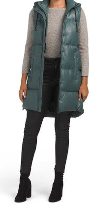 TJMAXX Leather Puffer Vest For Women