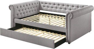 Modern Full Size Daybed with Twin Size Trundle in Grey