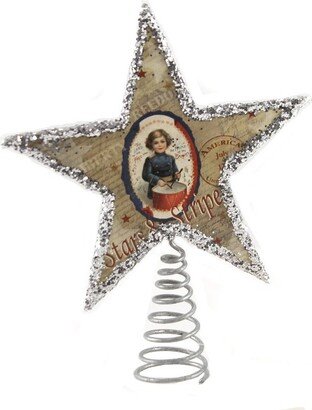 Bethany Lowe Designs Patriotic Patriotic Star Tree Topper - One Tree Topper 6.25 Inches - Stars & Stripes - Tf9103 - Paper - Multicolored