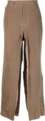 Side-Slits Flared Trousers