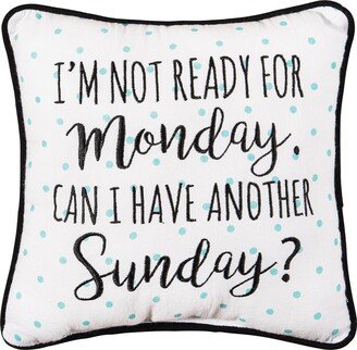 10 x 10 Monday Sunday Embroidered Throw Pillow