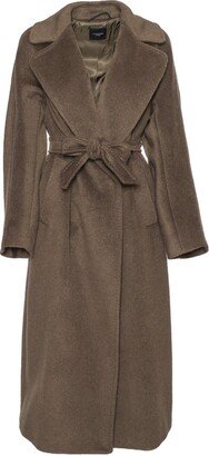 Belted Long-Sleeved Coat-AE