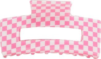 Checkerboard Hair Clip Hair Accessory Pink