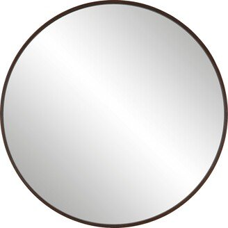 Eden Mahogany Round Mirror - 36W X 36H X 2D