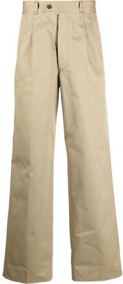 Mid-Rise Straight-Leg Trousers-DH