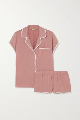 Net Sustain Frida Whipstitched Stretch-tencel Modal Jersey Pajama Set - Pink
