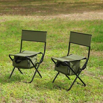 Siavonce 2-piece Folding Outdoor Chair with Storage Bag - 19.3L x 15.35W x 30.5 H