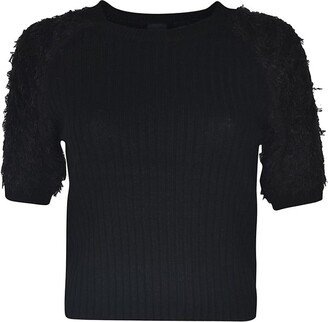 Fringe-Effect Crewneck Sweater