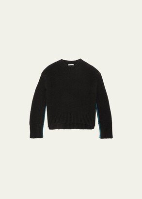 Textured Oversized Wool Crewneck Sweater