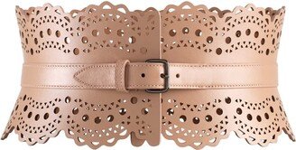 Bustier Belt In Sand Wave Vienne Leather