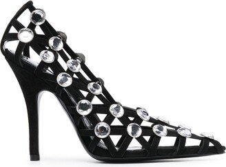 Grid 105mm rhinestone-embellished pumpss