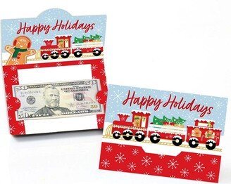 Big Dot Of Happiness Christmas Train - Holiday Party Money and Gift Card Holders - Set of 8