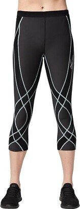 Endurance Generator Insulator Joint Muscle Support 3/4 Compression Tights (Black/Gray Sky) Women's Clothing