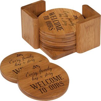 Bamboo Coasters | Coaster Set Modern Wood Centerpiece For Table Handmade Cup Gift Him-AC