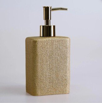 Linen Liquid Soap Dispenser With Manual Pump in Gold Color