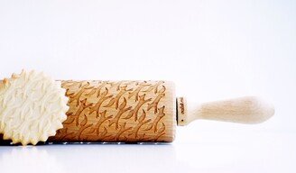 Rolling Pin Engraved Foxes - Embossing Rolling Pin, Laser Pin