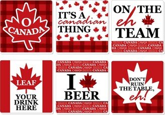 Big Dot Of Happiness Canada Day - Funny Canadian Party Decorations - Drink Coasters - Set of 6