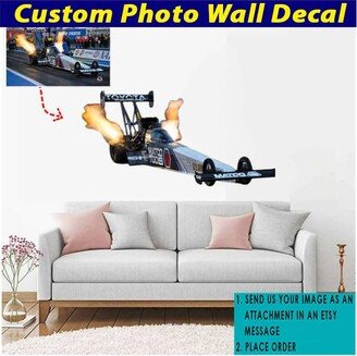 Top Fuel Drag Racing Dragster Personalized Photo Wall Sticker, Car, Hot Rod, Muscle Gifts For Racers, Dirt Track Race