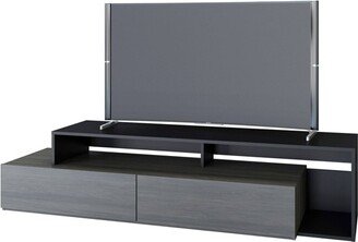 Damask TV Stand for TVs up to 80 Bark Gray/Black - Nexera