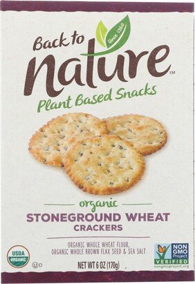 Back To Nature Crackers - Organic Stoneground Wheat - Case of 6 - 6 oz.