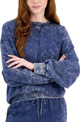 Juniors' Mineral-Washed Dropped-Sleeve Sweatshirt