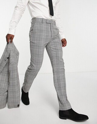 skinny mix and match suit pants in black and white puppytooth check