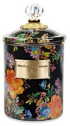 Mackenzie-Childs Flower Market Medium Canister - Black