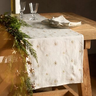 Star Embroidered Linen Runner