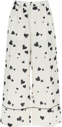 Pajama Pants With Bunch Of Hearts Motif