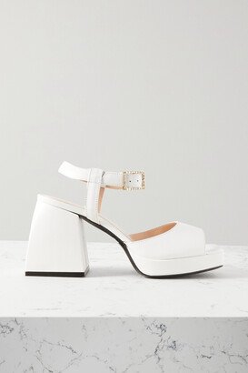 Bulla Ness Leather Platform Sandals - White