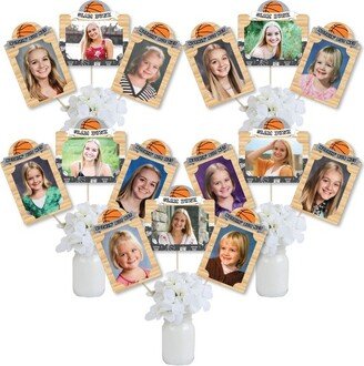 Big Dot of Happiness Nothin' But Net - Basketball - Baby Shower or Birthday Party Picture Centerpiece Sticks - Photo Table Toppers - 15 Pieces