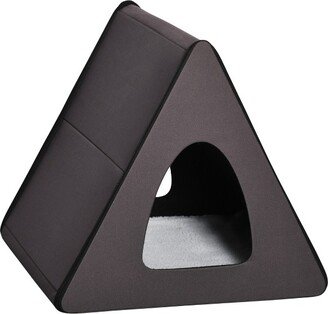 Heated Cat House A-Frame Pet Shelter with Zippered Water-resistant Roof for Indoor and Outdoor