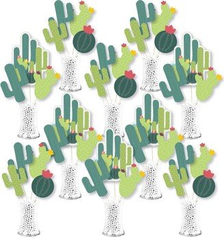 Big Dot of Happiness Prickly Cactus Party - Fiesta Party Centerpiece Sticks - Showstopper Table Toppers - 35 Pieces