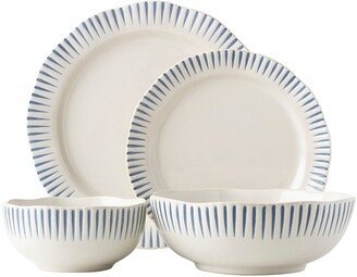 Sitio Stripe Indigo 4-Piece Place Setting