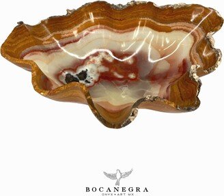 Amazing Beige & Brown Decorative Onyx Bowl, Home Decor, Dinner Room Essential, Centerpiece, Fruit Platter