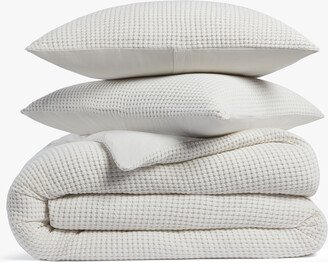 Full/Queen Organic Waffle Duvet Cover Set