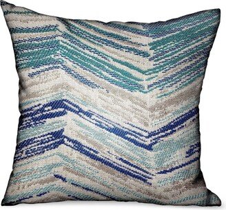 Plutus Skyline Breeze Blue Chevron Luxury Outdoor/Indoor Decorative Throw Pillow