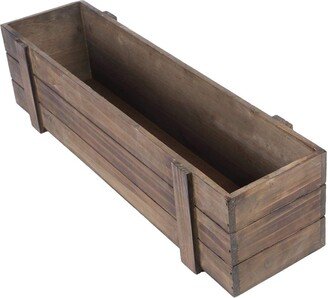 in Dark Brown Wood Rustic Rectangular Boxes Planter Holders Centerpieces