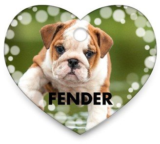 Pet Tags: Bokeh Frame Heart Pet Tag, White